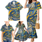 Custom NAIDOC Week 2024 Eagles Family Matching Mermaid Dress and Hawaiian Shirt Aboriginal Animals Keep The Fire Burning