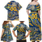 Custom NAIDOC Week 2024 Eagles Family Matching Off Shoulder Maxi Dress and Hawaiian Shirt Aboriginal Animals Keep The Fire Burning