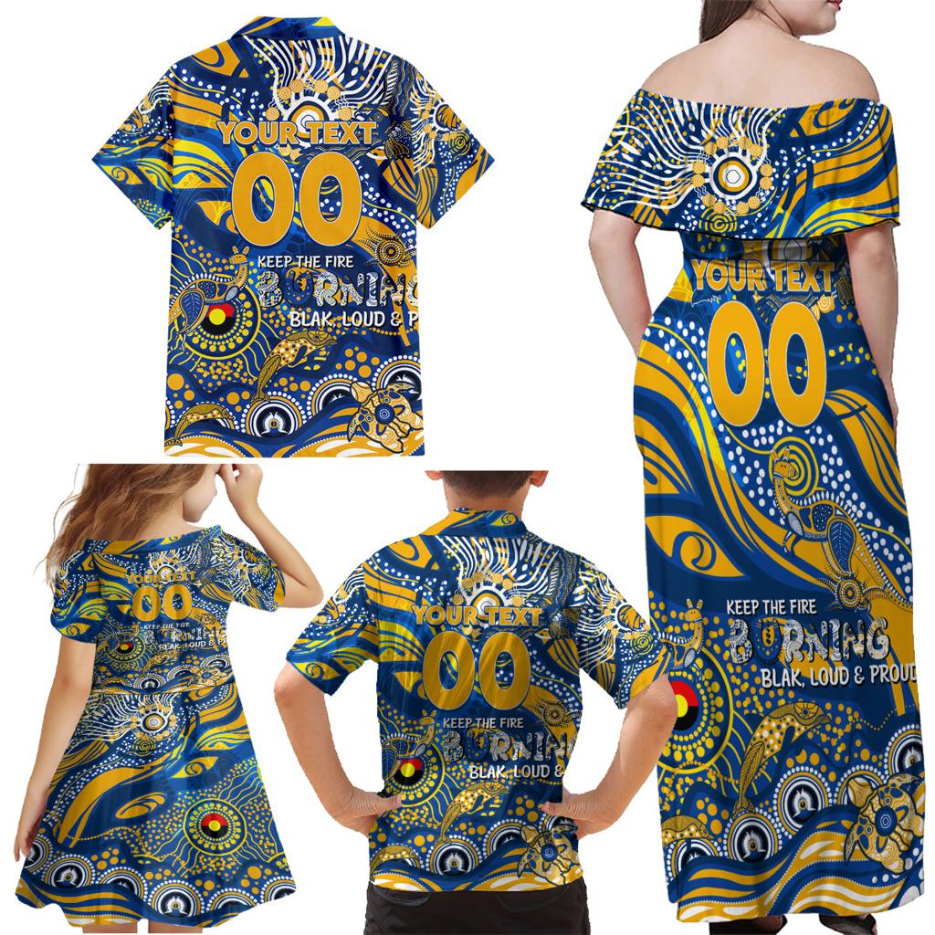 Custom NAIDOC Week 2024 Eagles Family Matching Off Shoulder Maxi Dress and Hawaiian Shirt Aboriginal Animals Keep The Fire Burning