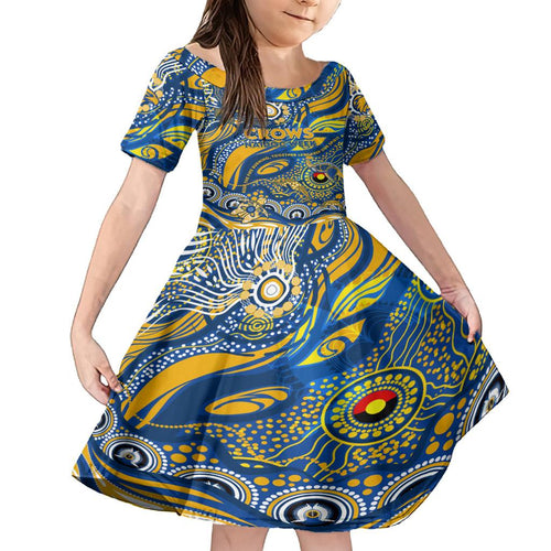 Custom NAIDOC Week 2024 Eagles Family Matching Off Shoulder Short Dress and Hawaiian Shirt Aboriginal Animals Keep The Fire Burning