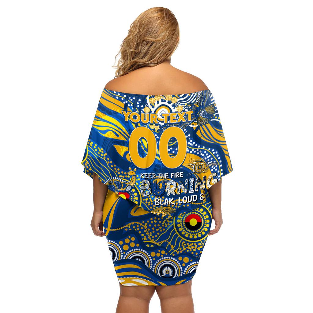 Custom NAIDOC Week 2024 Eagles Family Matching Off Shoulder Short Dress and Hawaiian Shirt Aboriginal Animals Keep The Fire Burning