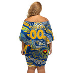 Custom NAIDOC Week 2024 Eagles Family Matching Off Shoulder Short Dress and Hawaiian Shirt Aboriginal Animals Keep The Fire Burning