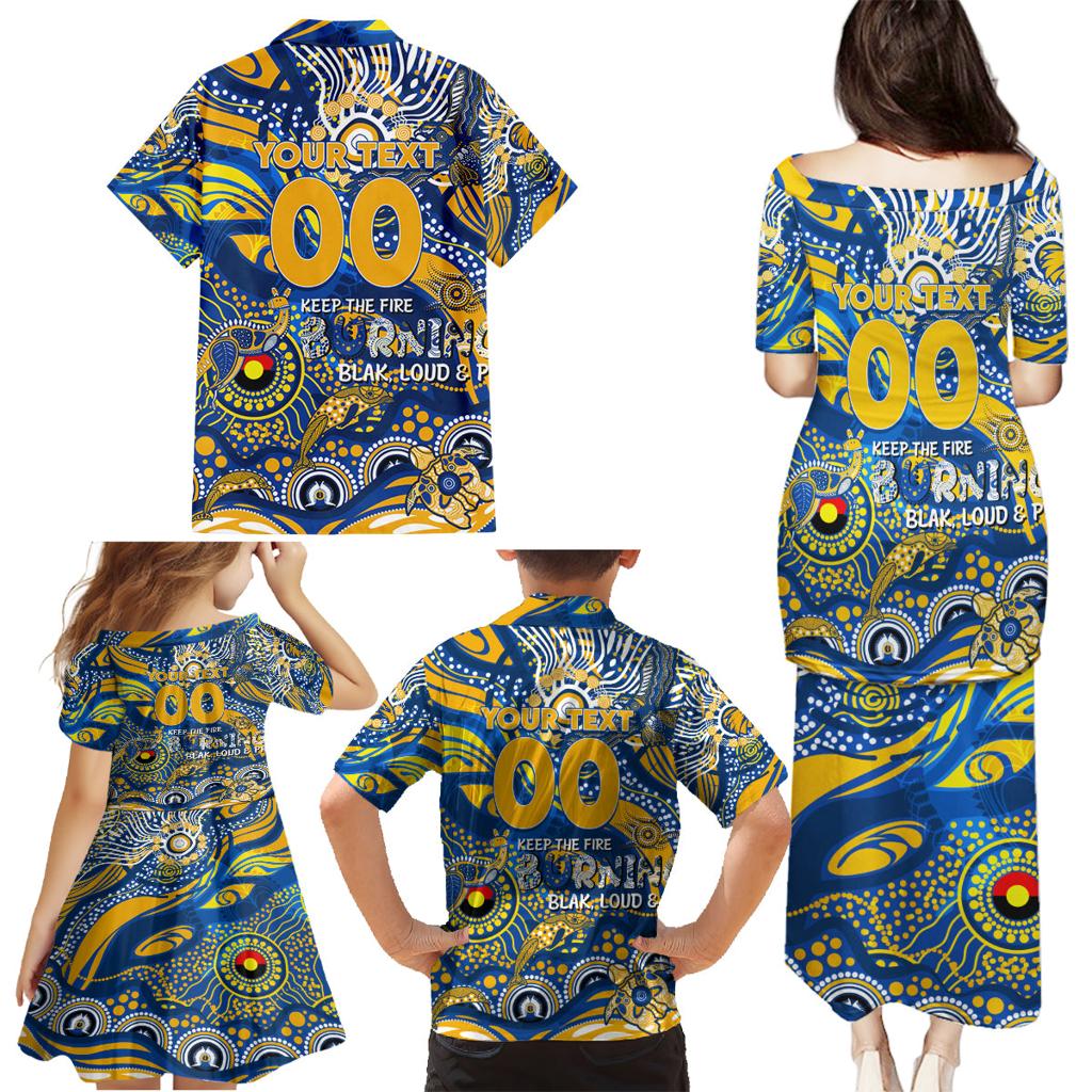 Custom NAIDOC Week 2024 Eagles Family Matching Puletasi and Hawaiian Shirt Aboriginal Animals Keep The Fire Burning