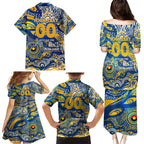 Custom NAIDOC Week 2024 Eagles Family Matching Puletasi and Hawaiian Shirt Aboriginal Animals Keep The Fire Burning