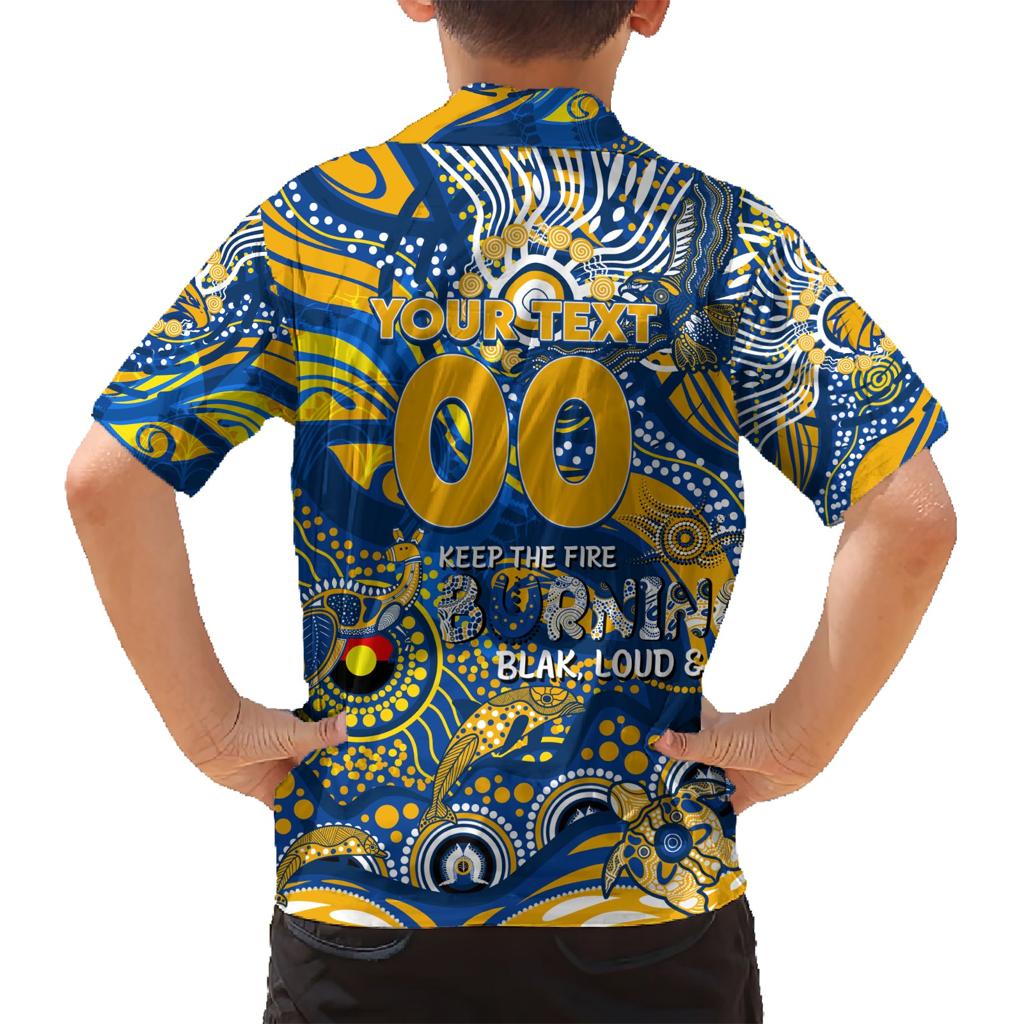 Custom NAIDOC Week 2024 Eagles Family Matching Short Sleeve Bodycon Dress and Hawaiian Shirt Aboriginal Animals Keep The Fire Burning