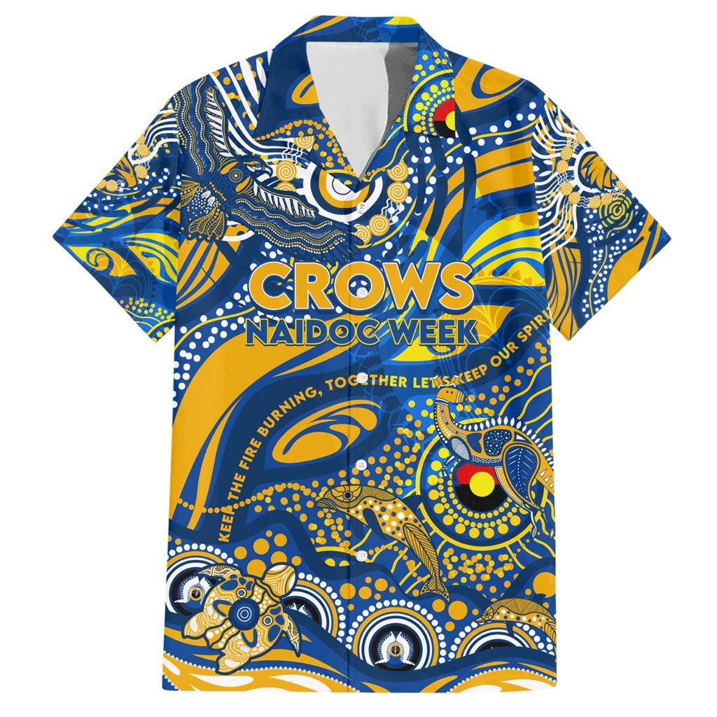 Custom NAIDOC Week 2024 Eagles Family Matching Short Sleeve Bodycon Dress and Hawaiian Shirt Aboriginal Animals Keep The Fire Burning