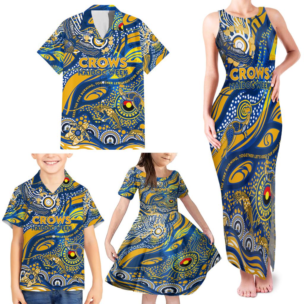 Custom NAIDOC Week 2024 Eagles Family Matching Tank Maxi Dress and Hawaiian Shirt Aboriginal Animals Keep The Fire Burning