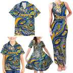 Custom NAIDOC Week 2024 Eagles Family Matching Tank Maxi Dress and Hawaiian Shirt Aboriginal Animals Keep The Fire Burning