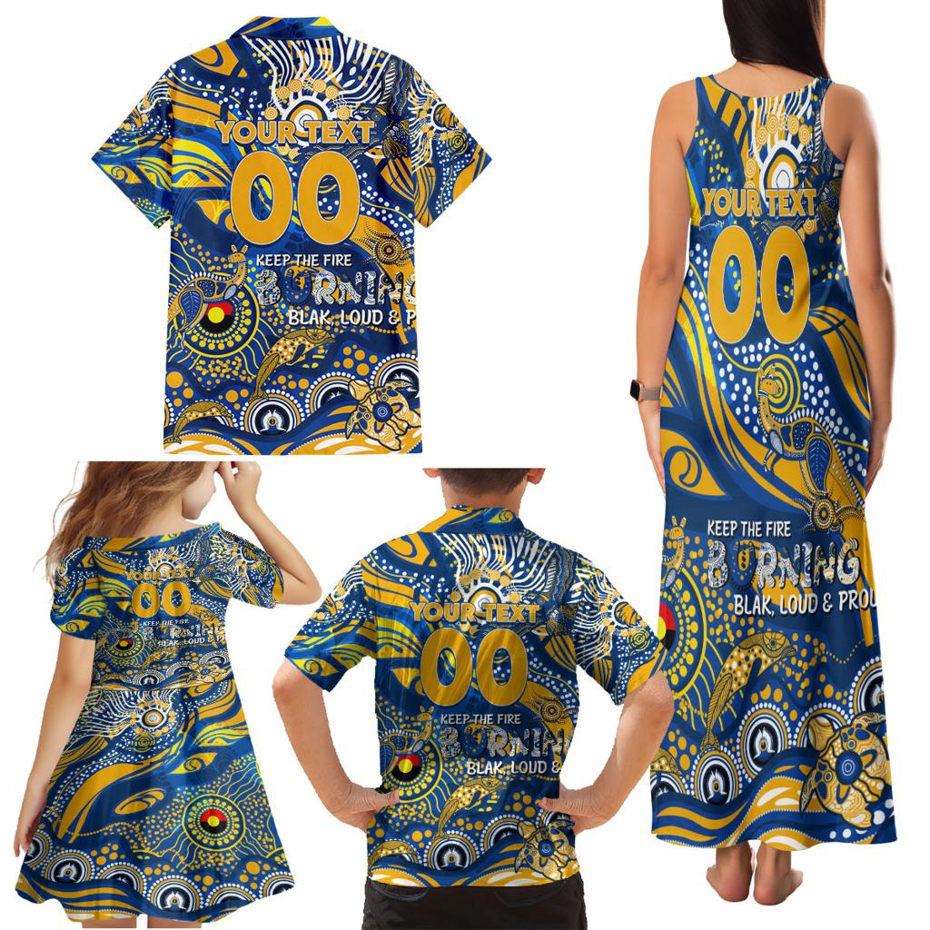 Custom NAIDOC Week 2024 Eagles Family Matching Tank Maxi Dress and Hawaiian Shirt Aboriginal Animals Keep The Fire Burning