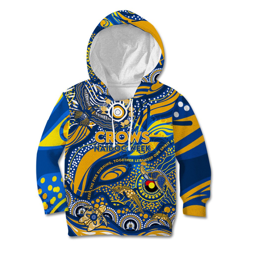 Custom NAIDOC Week 2024 Eagles Kid Hoodie Aboriginal Animals Keep The Fire Burning