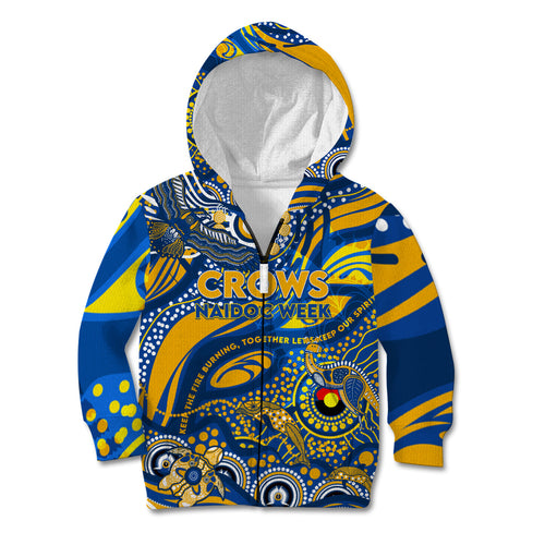Custom NAIDOC Week 2024 Eagles Kid Hoodie Aboriginal Animals Keep The Fire Burning