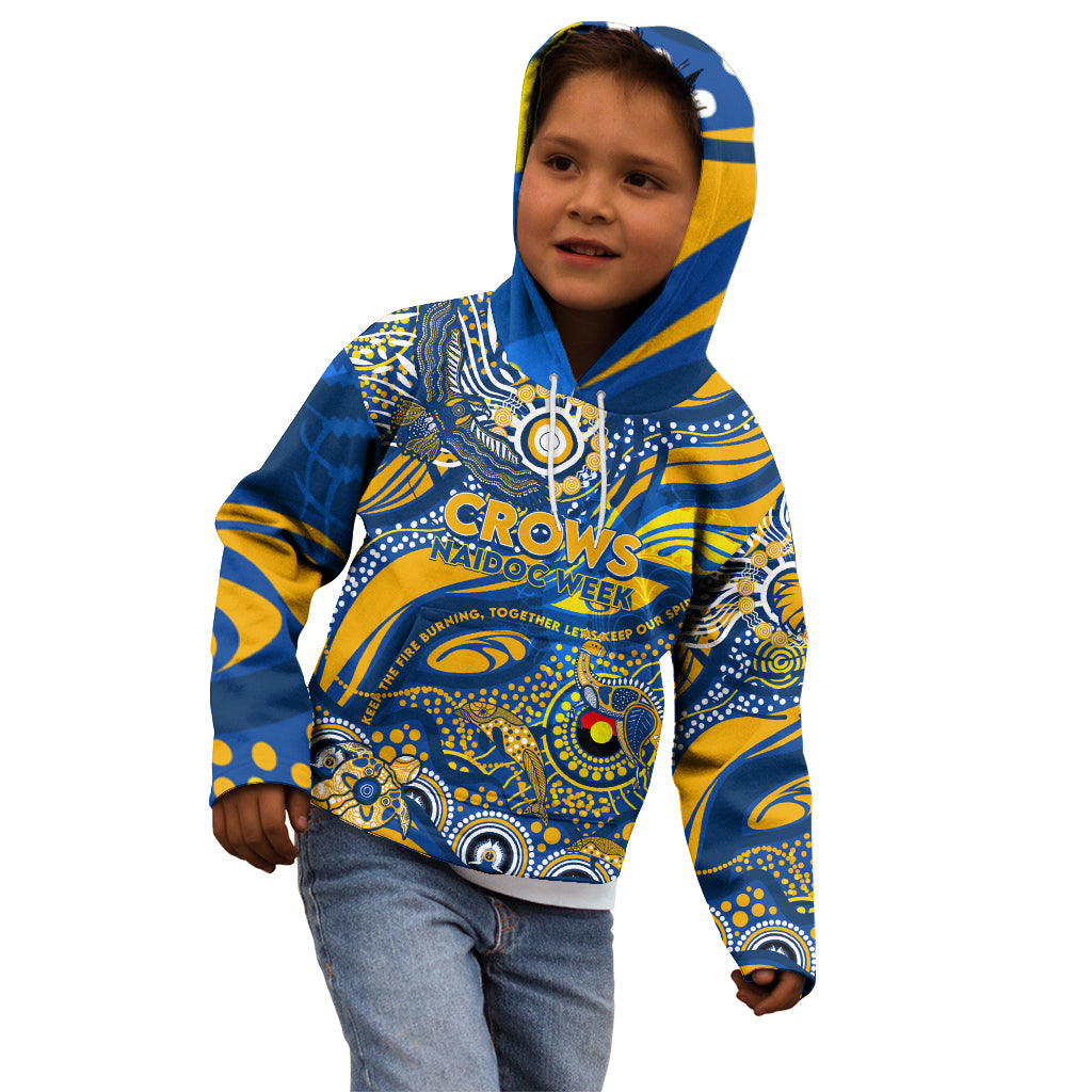 Custom NAIDOC Week 2024 Eagles Kid Hoodie Aboriginal Animals Keep The Fire Burning