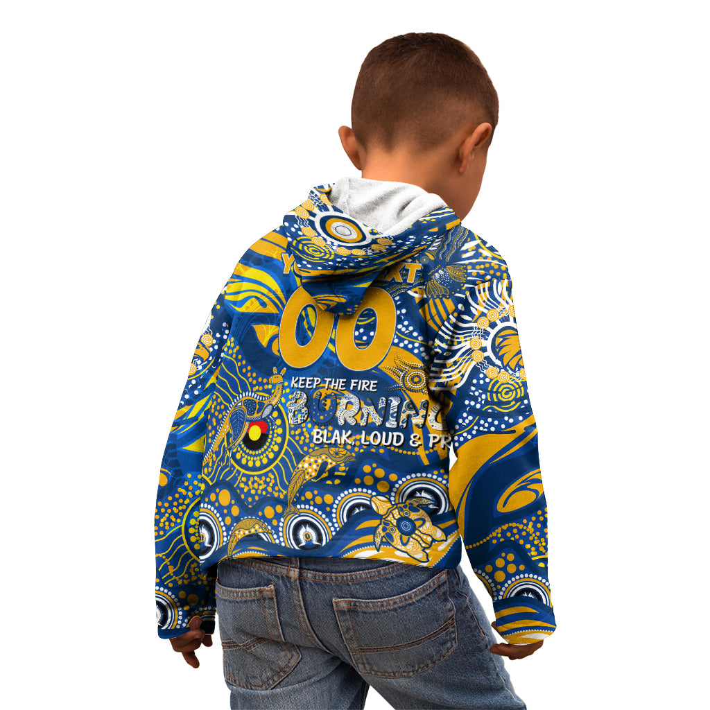 Custom NAIDOC Week 2024 Eagles Kid Hoodie Aboriginal Animals Keep The Fire Burning