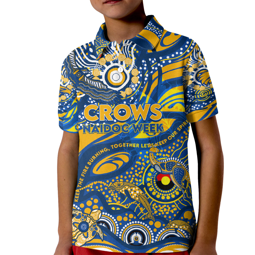 Custom NAIDOC Week 2024 Eagles Kid Polo Shirt Aboriginal Animals Keep The Fire Burning