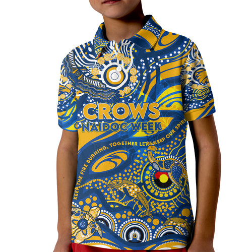 Custom NAIDOC Week 2024 Eagles Kid Polo Shirt Aboriginal Animals Keep The Fire Burning