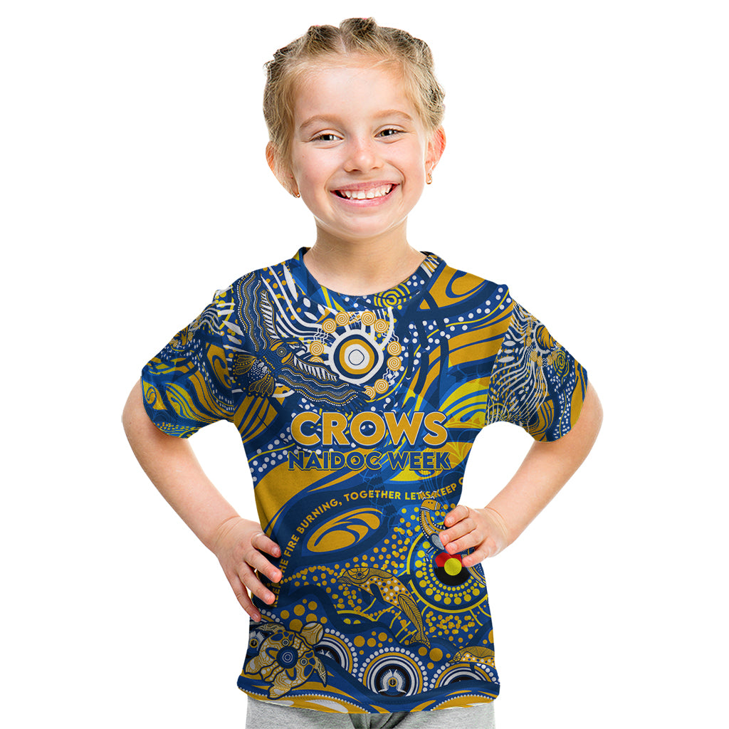 Custom NAIDOC Week 2024 Eagles Kid T Shirt Aboriginal Animals Keep The Fire Burning