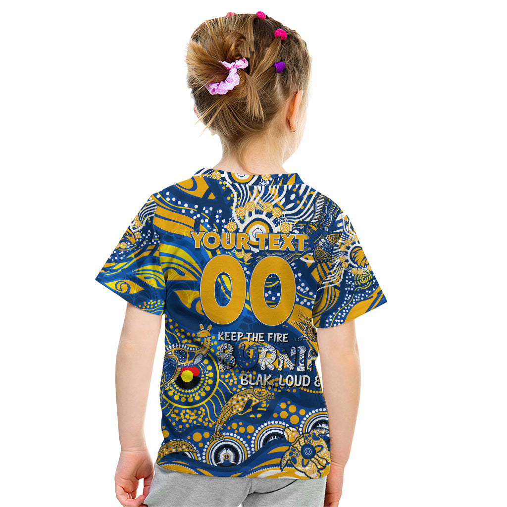 Custom NAIDOC Week 2024 Eagles Kid T Shirt Aboriginal Animals Keep The Fire Burning