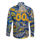 Custom NAIDOC Week 2024 Eagles Long Sleeve Button Shirt Aboriginal Animals Keep The Fire Burning