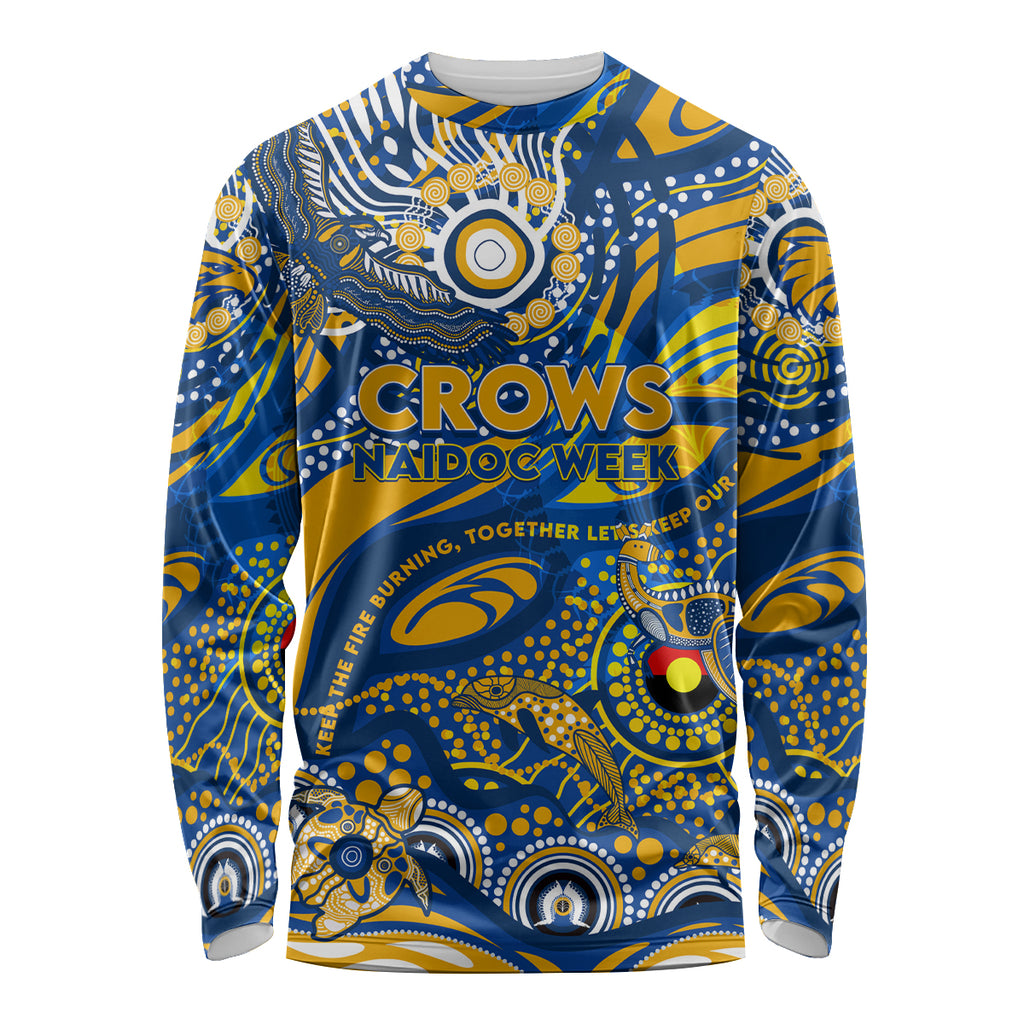 Custom NAIDOC Week 2024 Eagles Long Sleeve Shirt Aboriginal Animals Keep The Fire Burning