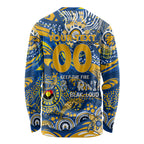 Custom NAIDOC Week 2024 Eagles Long Sleeve Shirt Aboriginal Animals Keep The Fire Burning