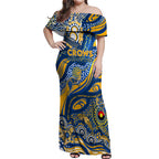 Custom NAIDOC Week 2024 Eagles Off Shoulder Maxi Dress Aboriginal Animals Keep The Fire Burning