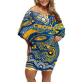 Custom NAIDOC Week 2024 Eagles Off Shoulder Short Dress Aboriginal Animals Keep The Fire Burning