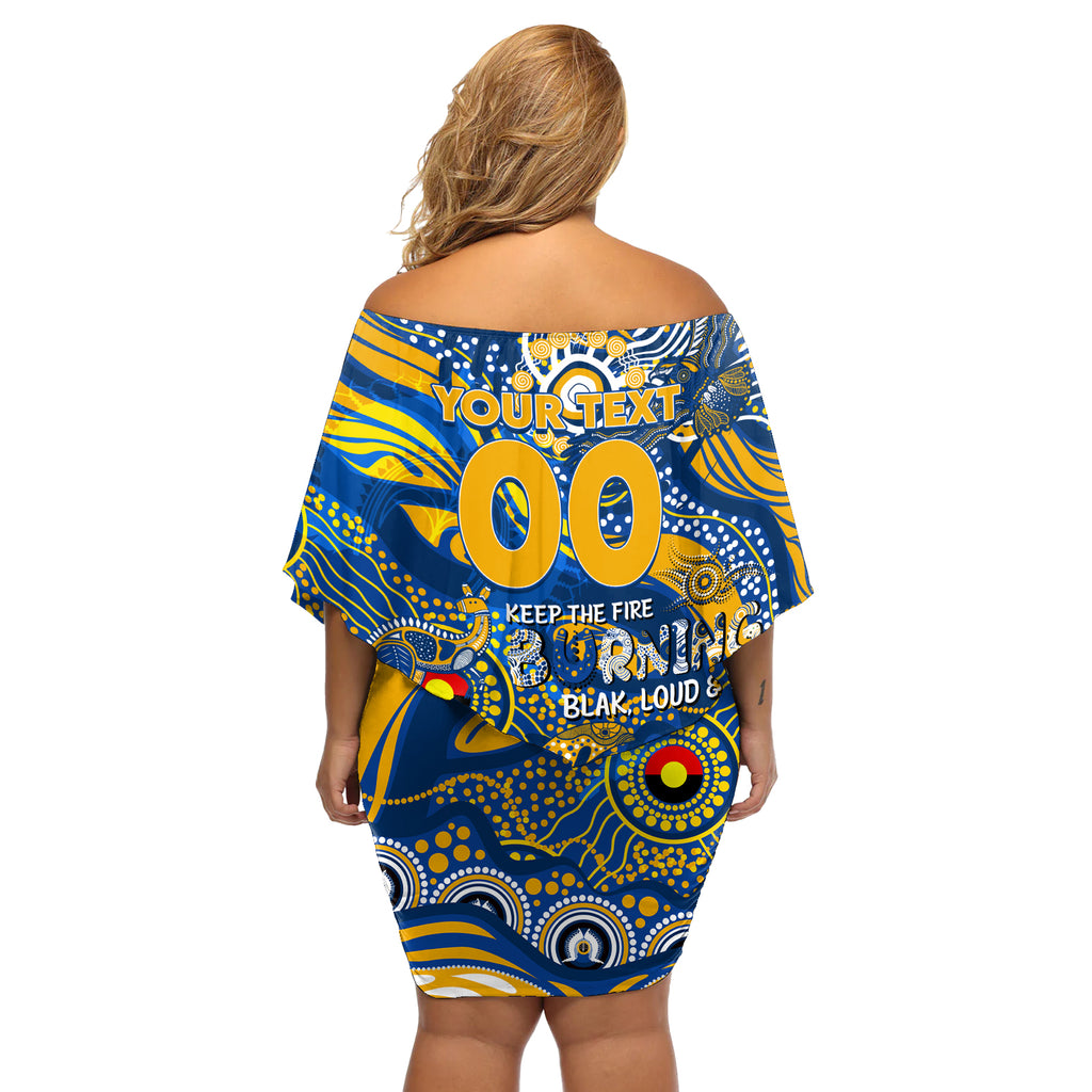 Custom NAIDOC Week 2024 Eagles Off Shoulder Short Dress Aboriginal Animals Keep The Fire Burning