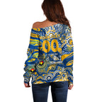 Custom NAIDOC Week 2024 Eagles Off Shoulder Sweater Aboriginal Animals Keep The Fire Burning