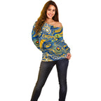 Custom NAIDOC Week 2024 Eagles Off Shoulder Sweater Aboriginal Animals Keep The Fire Burning