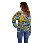 Custom NAIDOC Week 2024 Eagles Off Shoulder Sweater Aboriginal Animals Keep The Fire Burning