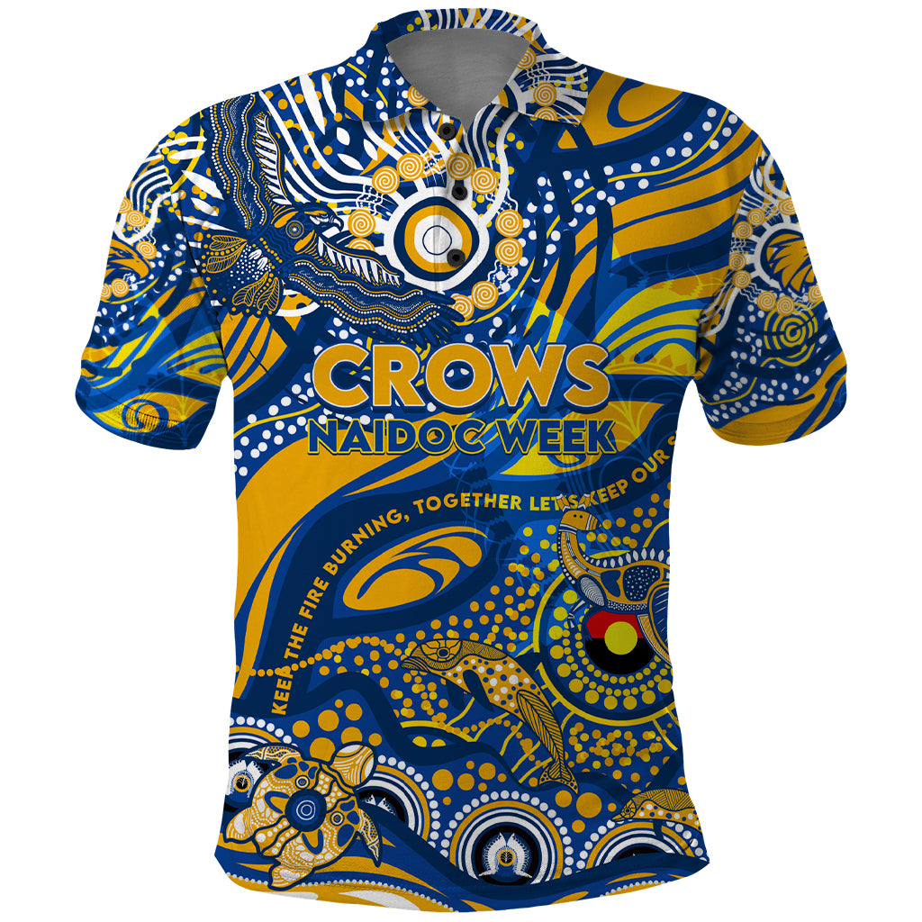 Custom NAIDOC Week 2024 Eagles Polo Shirt Aboriginal Animals Keep The Fire Burning