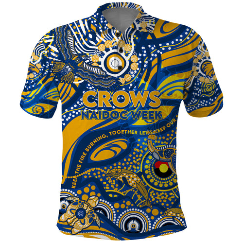 Custom NAIDOC Week 2024 Eagles Polo Shirt Aboriginal Animals Keep The Fire Burning