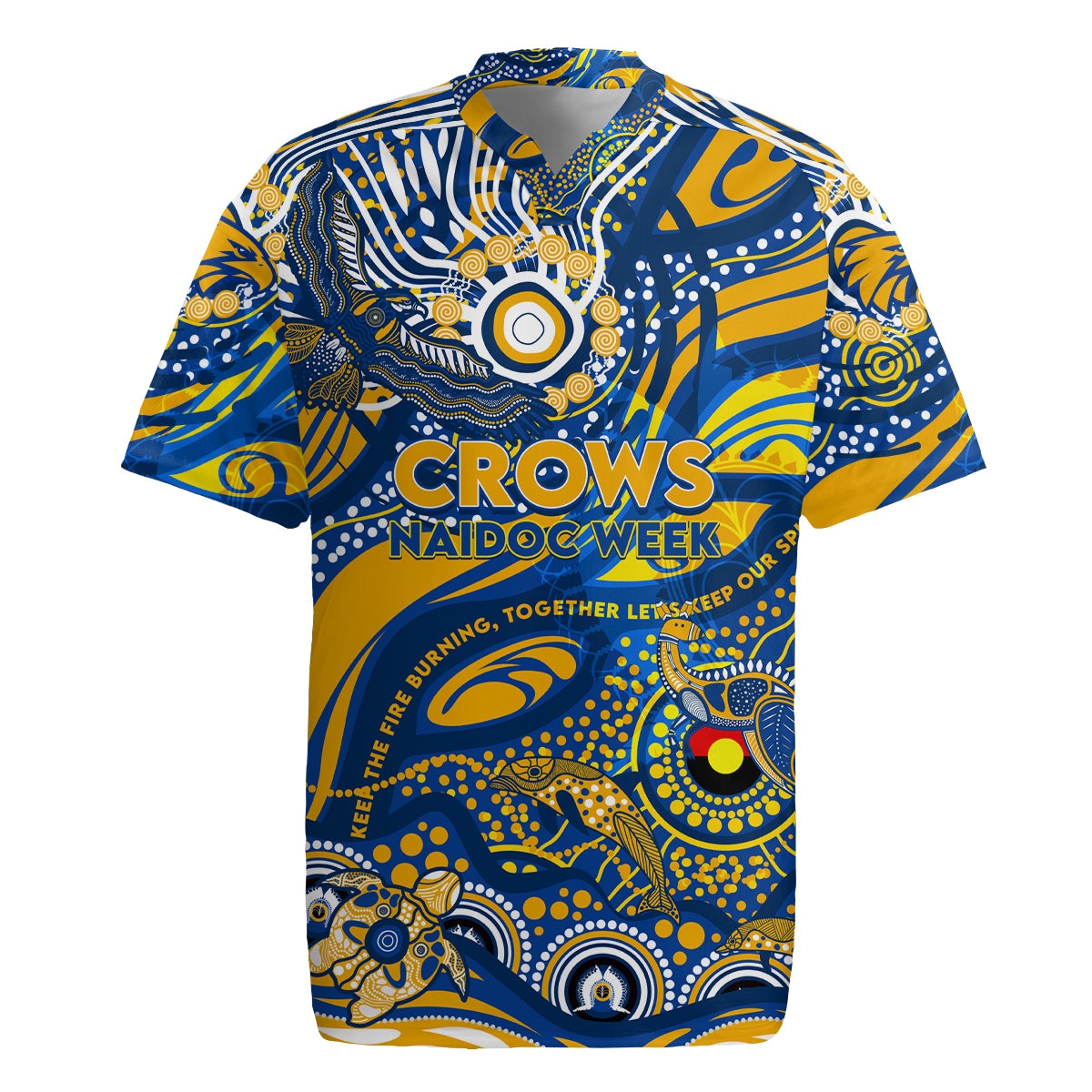 Custom NAIDOC Week 2024 Eagles Rugby Jersey Aboriginal Animals Keep The Fire Burning