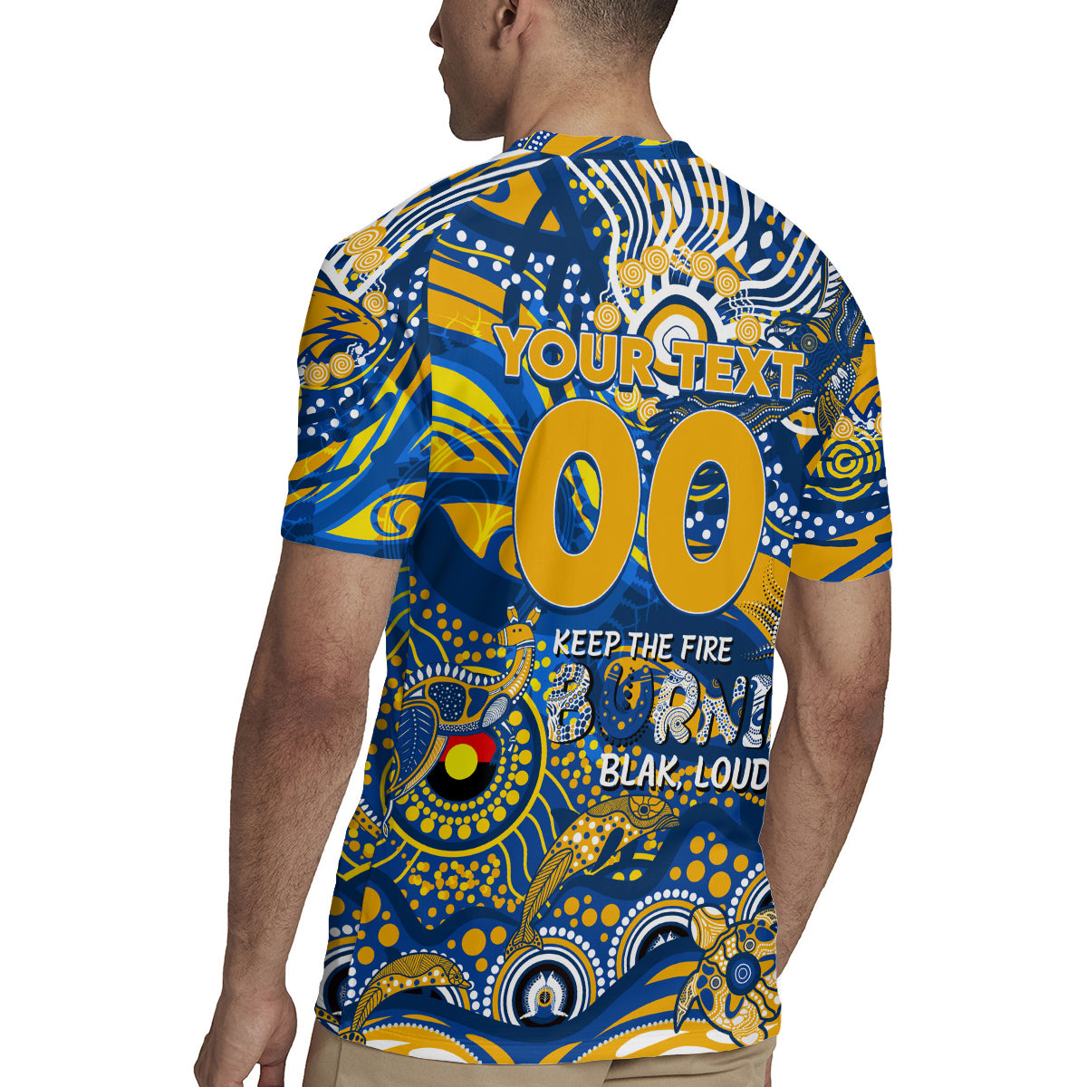 Custom NAIDOC Week 2024 Eagles Rugby Jersey Aboriginal Animals Keep The Fire Burning