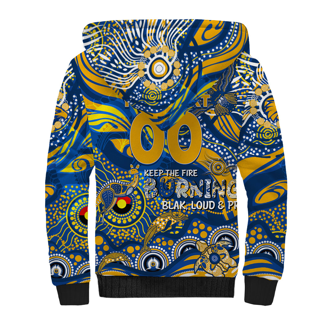 Custom NAIDOC Week 2024 Eagles Sherpa Hoodie Aboriginal Animals Keep The Fire Burning
