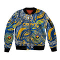Custom NAIDOC Week 2024 Eagles Sleeve Zip Bomber Jacket Aboriginal Animals Keep The Fire Burning