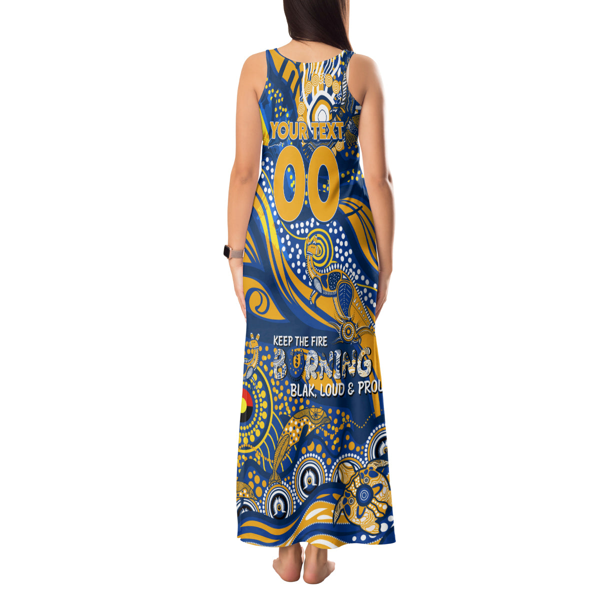 Custom NAIDOC Week 2024 Eagles Tank Maxi Dress Aboriginal Animals Keep The Fire Burning