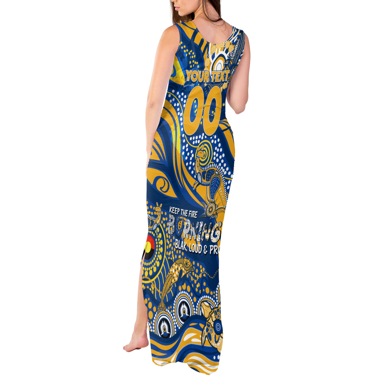 Custom NAIDOC Week 2024 Eagles Tank Maxi Dress Aboriginal Animals Keep The Fire Burning