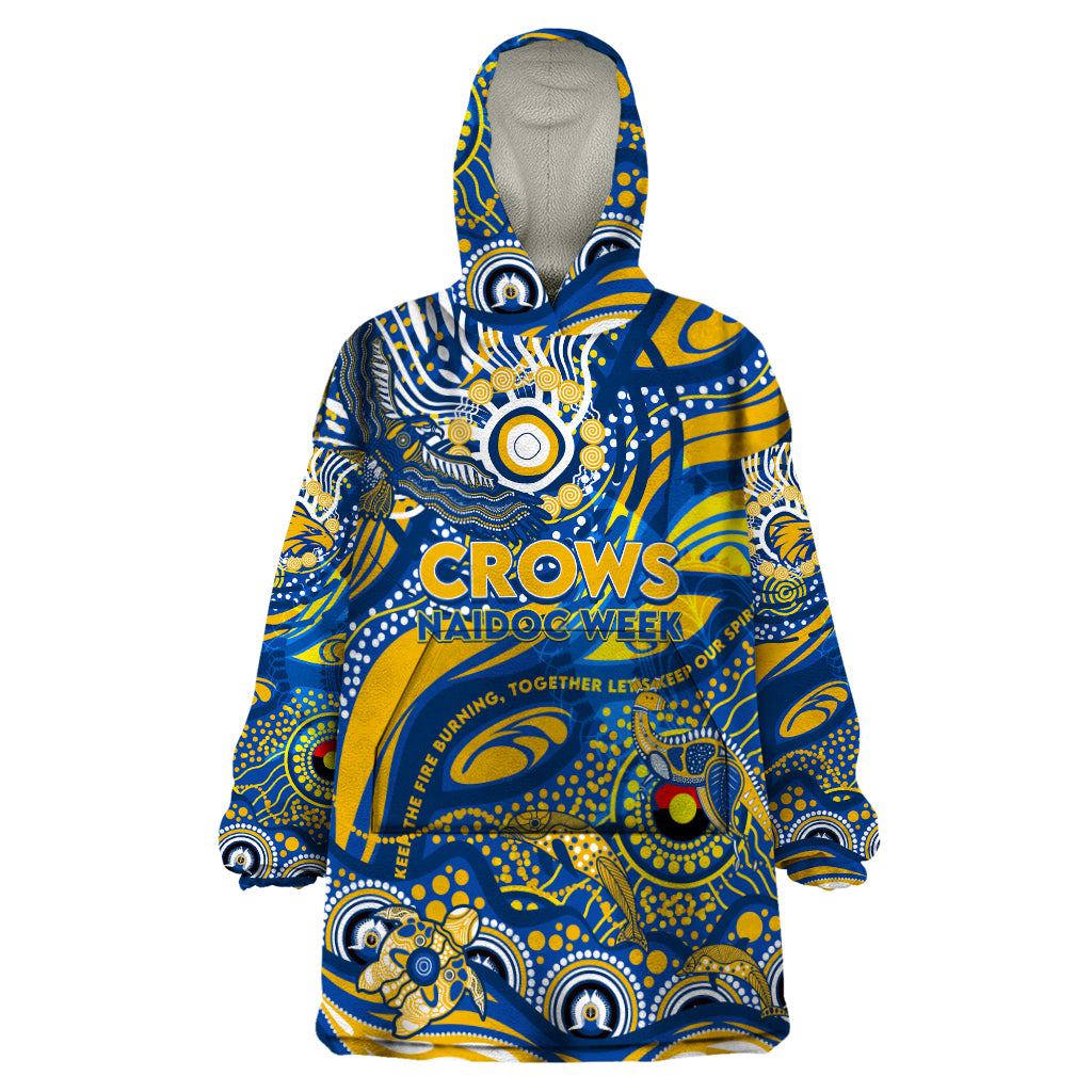 Custom NAIDOC Week 2024 Eagles Wearable Blanket Hoodie Aboriginal Animals Keep The Fire Burning