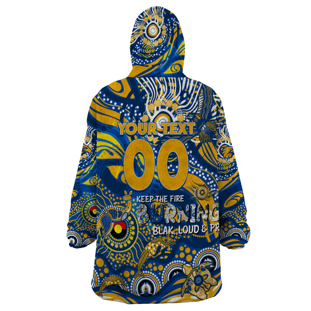 Custom NAIDOC Week 2024 Eagles Wearable Blanket Hoodie Aboriginal Animals Keep The Fire Burning