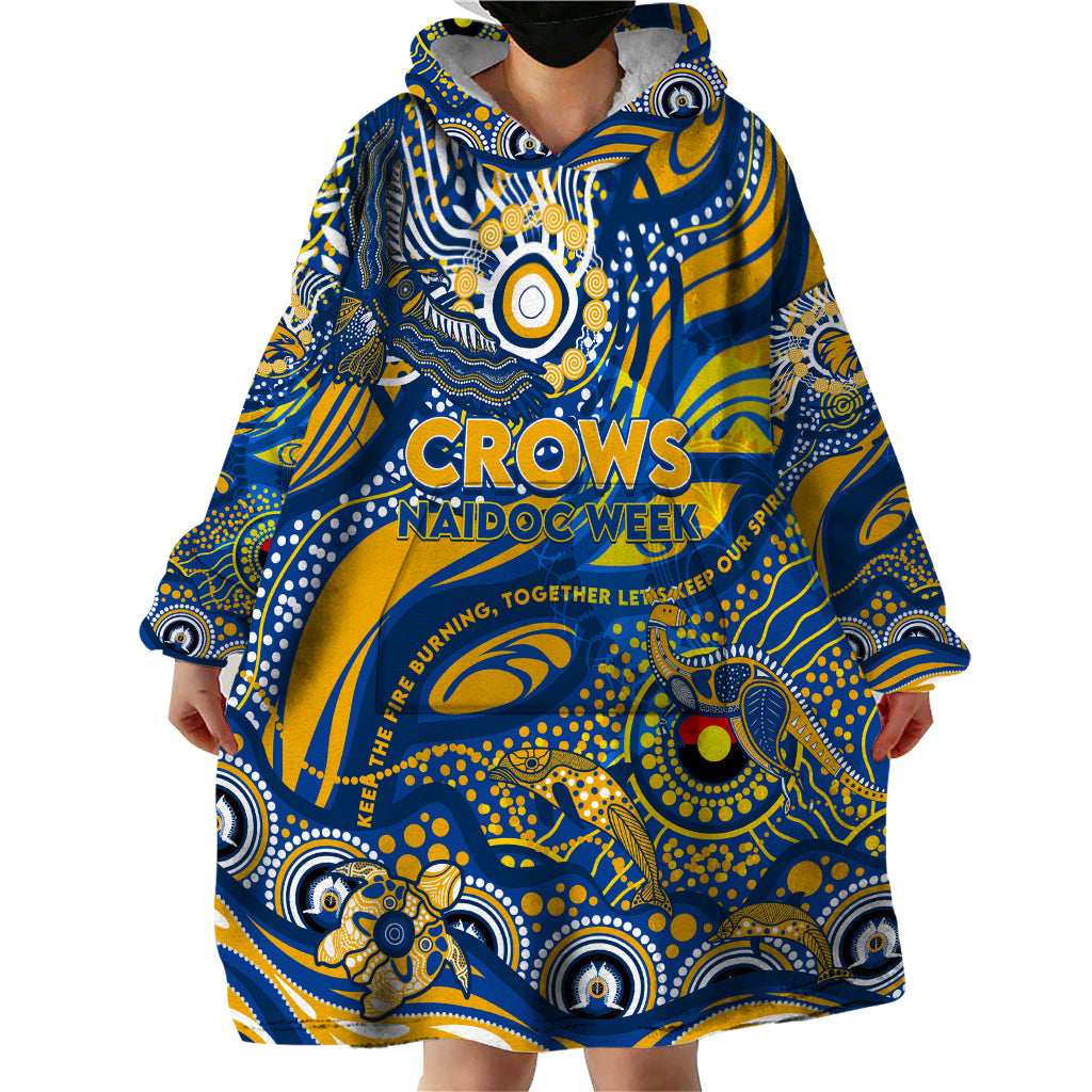 Custom NAIDOC Week 2024 Eagles Wearable Blanket Hoodie Aboriginal Animals Keep The Fire Burning
