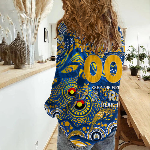 Custom NAIDOC Week 2024 Eagles Women Casual Shirt Aboriginal Animals Keep The Fire Burning