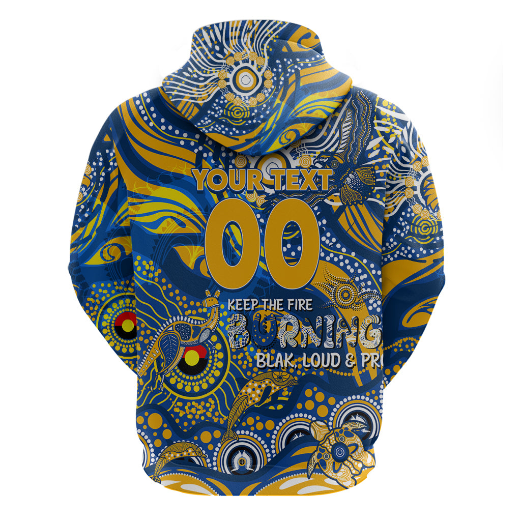Custom NAIDOC Week 2024 Eagles Zip Hoodie Aboriginal Animals Keep The Fire Burning