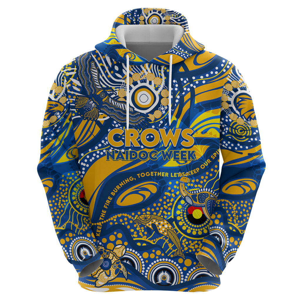 Custom NAIDOC Week 2024 Eagles Zip Hoodie Aboriginal Animals Keep The Fire Burning