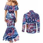 Custom NAIDOC Week 2024 Bulldogs Couples Matching Mermaid Dress and Long Sleeve Button Shirt Aboriginal Animals Keep The Fire Burning
