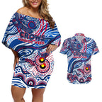 Custom NAIDOC Week 2024 Bulldogs Couples Matching Off Shoulder Short Dress and Hawaiian Shirt Aboriginal Animals Keep The Fire Burning