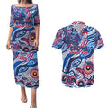 Custom NAIDOC Week 2024 Bulldogs Couples Matching Puletasi and Hawaiian Shirt Aboriginal Animals Keep The Fire Burning