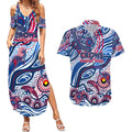 Custom NAIDOC Week 2024 Bulldogs Couples Matching Summer Maxi Dress and Hawaiian Shirt Aboriginal Animals Keep The Fire Burning