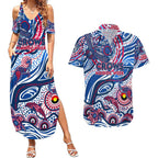 Custom NAIDOC Week 2024 Bulldogs Couples Matching Summer Maxi Dress and Hawaiian Shirt Aboriginal Animals Keep The Fire Burning
