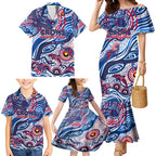 Custom NAIDOC Week 2024 Bulldogs Family Matching Mermaid Dress and Hawaiian Shirt Aboriginal Animals Keep The Fire Burning